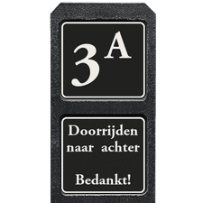 Bermpaal 1250x150x40mm met twee reflecterende bordjes 119x109mm