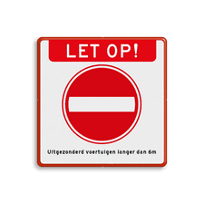 Aluminium informatiebord met een dubbel omgezette rand