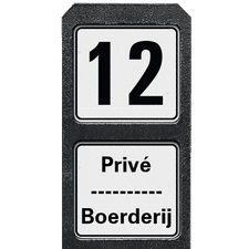 Bermpaal 1250x150x40mm met twee reflecterende bordjes 119x109mm