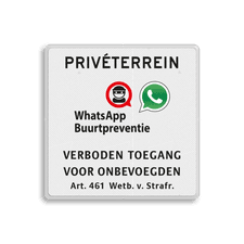 Aluminium informatiebord met een dubbel omgezette rand