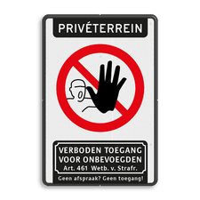 Aluminium informatiebord met dubbel omgezette rand