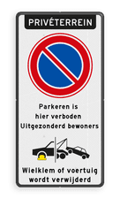 Aluminium informatiebord met een dubbel omgezette rand