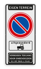 Aluminium informatiebord met een dubbel omgezette rand