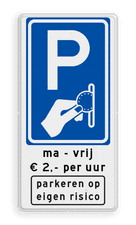 Aluminium informatiebord met een dubbel omgezette rand