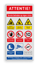 Veiligheidsbord met dubbel omgezette rand