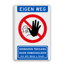 Aluminium informatiebord met dubbel omgezette rand