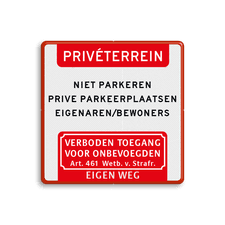 Aluminium informatiebord met een dubbel omgezette rand
