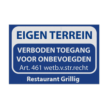 Eigen terrein bord - vlak Alupanel 2mm
