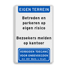 Aluminium informatiebord met dubbel omgezette rand