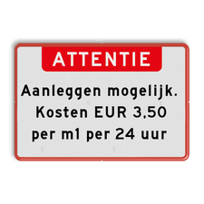 Aluminium informatiebord met een dubbel omgezette rand