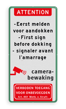 Aluminium informatiebord met een dubbel omgezette rand