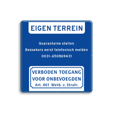 Aluminium informatiebord met een dubbel omgezette rand