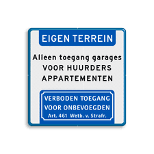 Aluminium informatiebord met een dubbel omgezette rand
