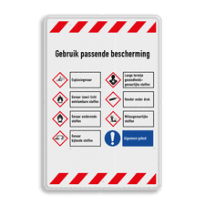 Veiligheidsbord met dubbel omgezette rand