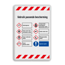 Veiligheidsbord met dubbel omgezette rand