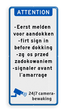 Aluminium informatiebord met een dubbel omgezette rand