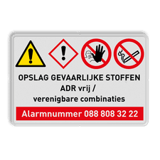 Veiligheidsbord met dubbel omgezette rand