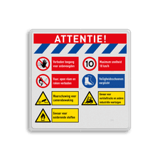 Veiligheidsbord met dubbel omgezette rand