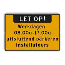Aluminium informatiebord met een dubbel omgezette rand