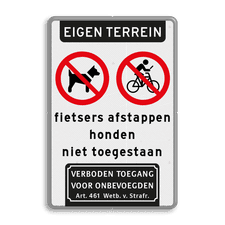 Aluminium informatiebord met dubbel omgezette rand