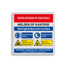 Veiligheidsbord met dubbel omgezette rand