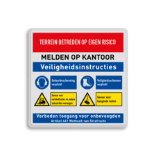 Veiligheidsbord met dubbel omgezette rand