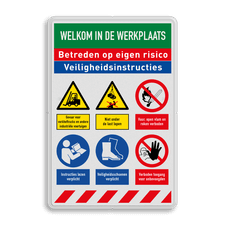 Veiligheidsbord met dubbel omgezette rand