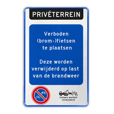 Aluminium informatiebord met een dubbel omgezette rand
