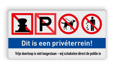 Aluminium informatiebord met een dubbel omgezette rand