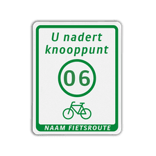 Fietsroutebord met dubbel omgezette rand