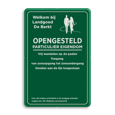 Openstellingsbord met een dubbel omgezette rand