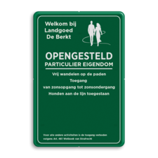 Openstellingsbord met een dubbel omgezette rand