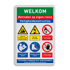 Veiligheidsbord met dubbel omgezette rand