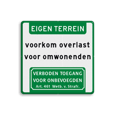 Aluminium informatiebord met een dubbel omgezette rand
