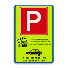 Aluminium informatiebord met dubbel omgezette rand