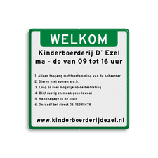 Aluminium informatiebord met een dubbel omgezette rand