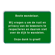 Aluminium informatiebord met een dubbel omgezette rand