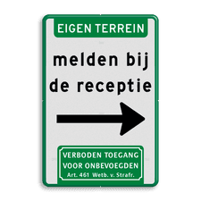 Aluminium informatiebord met dubbel omgezette rand