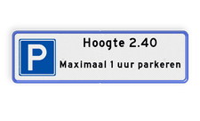 Aluminium informatiebord met een dubbel omgezette rand