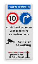 Aluminium informatiebord met een dubbel omgezette rand