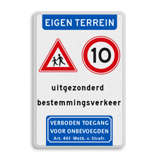 Aluminium informatiebord met dubbel omgezette rand