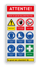 Veiligheidsbord met dubbel omgezette rand