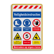 Veiligheidsbord met dubbel omgezette rand