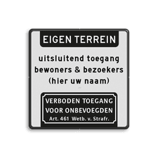 Aluminium informatiebord met een dubbel omgezette rand