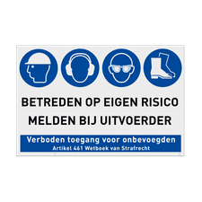 Veiligheidsbord vlak Alupanel (2mm)