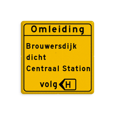 Aluminium omleidingsbord met een dubbel omgezette rand