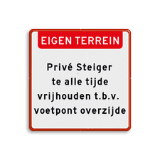 Aluminium informatiebord met een dubbel omgezette rand