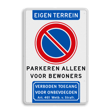 Aluminium informatiebord met dubbel omgezette rand