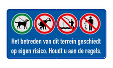 Aluminium informatiebord met een dubbel omgezette rand
