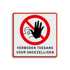 Aluminium informatiebord met een dubbel omgezette rand